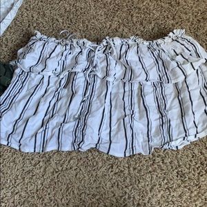 Striped strapless crop top